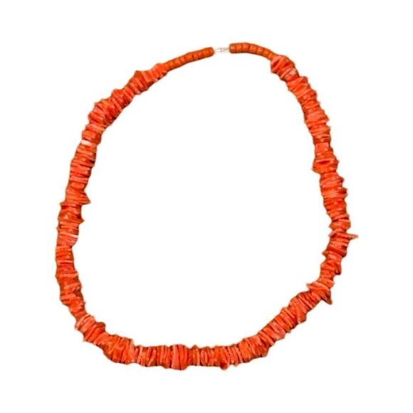 Neon Orange Shell Necklace - Picture 1 of 1